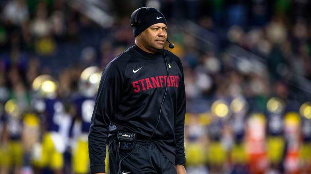 Stanford head coach David Shaw during the Notre Dame vs. Stanford NCAA football game Saturday, Oct. 15, 2022 at Notre Dame Stadium in South Bend. Notre Dame Vs Stanford Football
